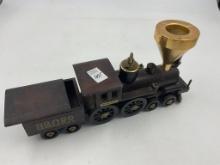 Antique wood car cigarette holder and lighter