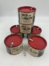 6 tin mild and mellow tabacco tins