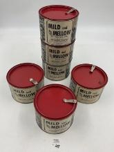 6 tin mild and mellow tabacco tins