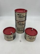 5 tin mild and mellow tabacco tins