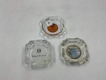 3 Glass Advertizing Ash Trays - phillips 66 - niagara falls - owens