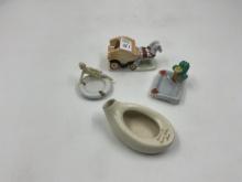 MCM Porcelain Bed Pan- 3 Vintage Porcelain Japan Ashtrays