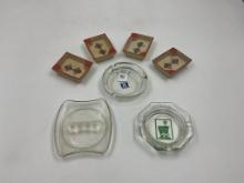 4 lefton japan ashtrays - holiday - hilton - holiday