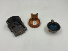 3 misc ashtrays - boulder dam - kettle - glass match holder