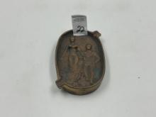 Art Deco Two Sided cast iron figural Ashtray