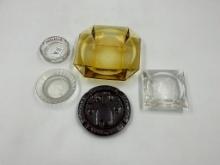 Large amber glass - glass harrahs - ramada - clear glass - haeger illinois