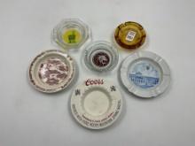 6 misc - Round amber glass - lion - holiday inn - bavaria germany - petrifien forrest - coors
