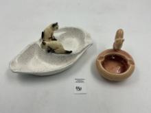 2 misc - mcm simese cats - usa california pottery squirrel
