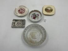 5 misc - metal pella iowa - lincols home il - new mexico - round flowers signed edmunds - mcm heavy