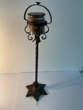 1920s cast metal smoking stand