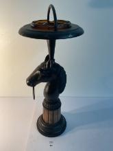 1970 wooden horse head smoking stand