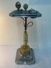 Art deco slag glass smoking stand