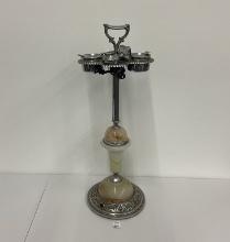 Art deco slag glass smoking stand
