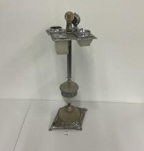 Art deco slag glass smoking stand