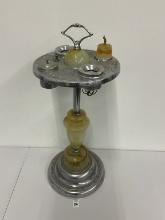 Art deco slag glass smoking stand