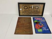 ADV signs - bull durham - ohio matches - O "baby"