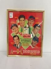 Rare chesterfield ADV sign baseball