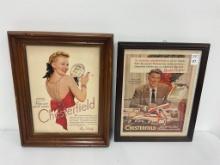 2 chesterfield ADV sign - ronald reagan - marion hotton