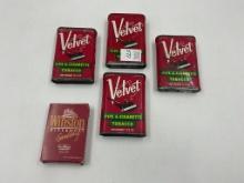 4 velvet tabacco tins - winston riverboat gambling