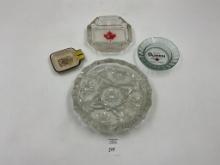 4 misc - Aladdin casino - munchen - 1966 montreal cana large heavy mcm cut glass ashtray