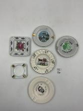 7 misc - connecticut - family on horse - lincoln - shamrock - porcelain roses - milk glass