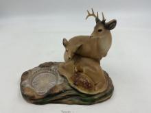 Chalkware large deer family (broken antler )