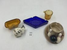 Iowa bathtub - camel blue ashtray - lahaina maui - glass bucket