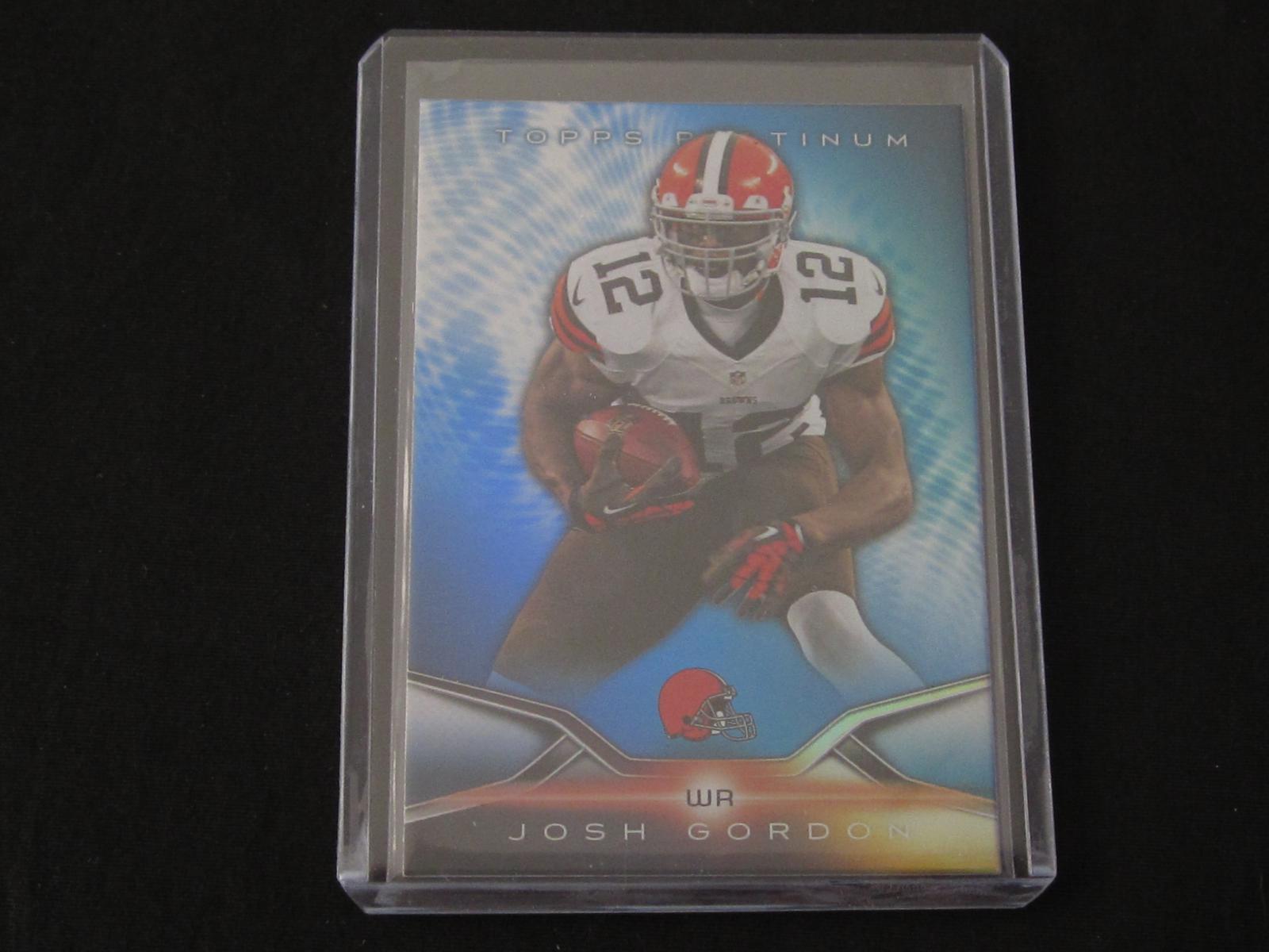 2014 TOPPS PLATINUM JOSH GORDON BLUE REFRACTOR