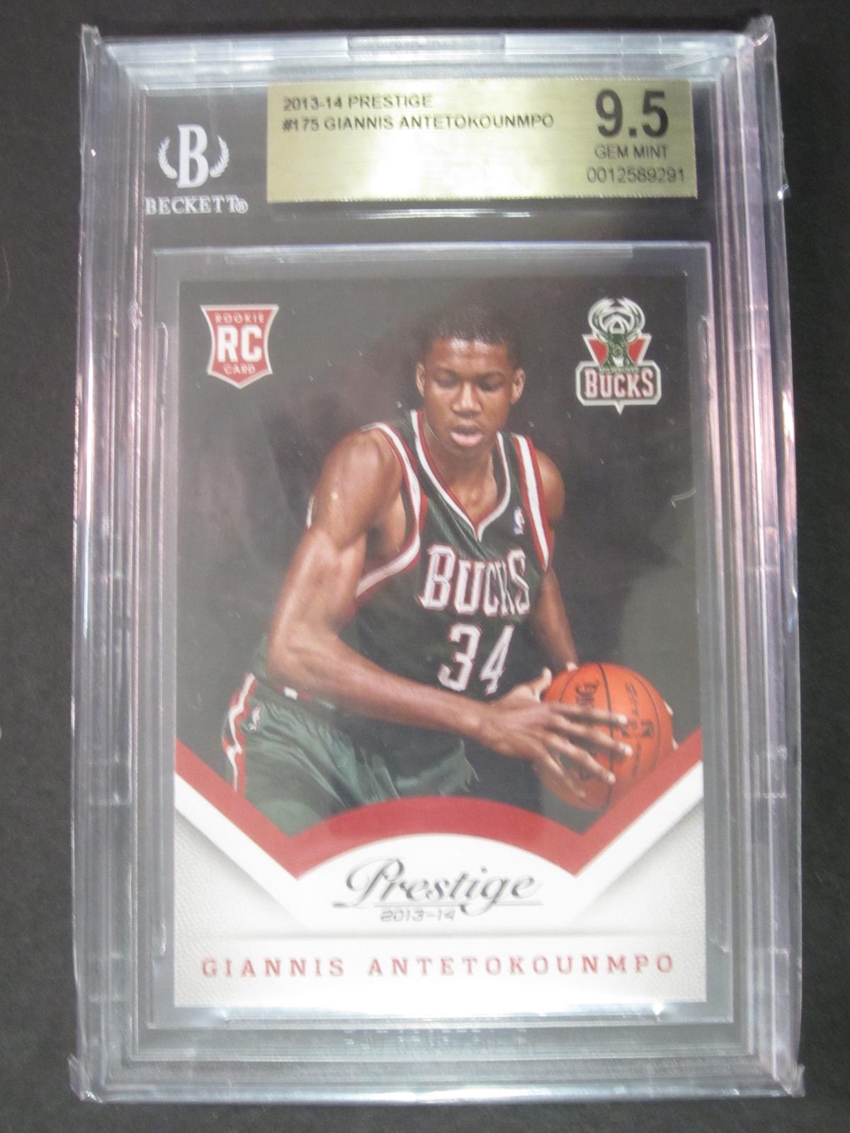 2013-14 Prestige #175 Giannis Antetokounmpo Beckett 9.5 GM MT