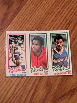 Earl pearl Monroe James McElroy Leon Douglas,,, 1980 81 Topps