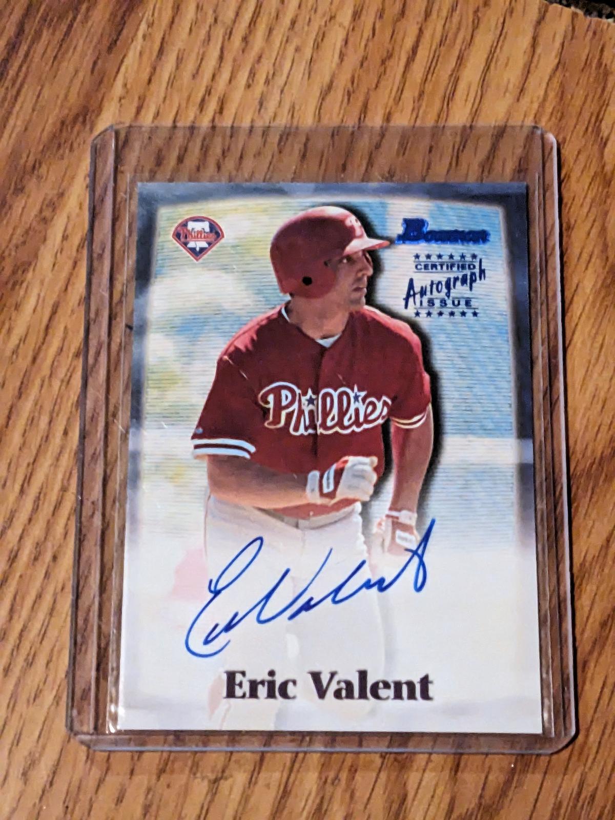 Eric Valent 2000 Bowman Auto #EV Philadelphia Phillies