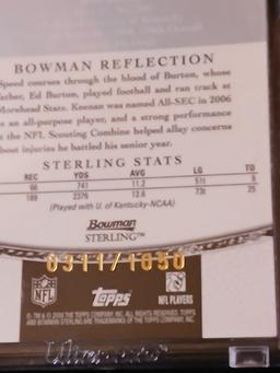 2008 Bowman Sterling Gold Refractor 0311/1050 SP Keenan Burton #134 Rookie Auto RC