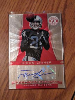 2012 Totally Certified Platinum Red 253/290 Juron Criner #139 Rookie Auto RC