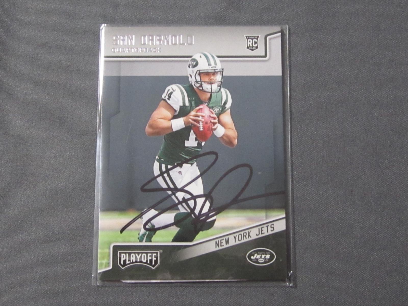 SAM DARNOLD SIGNED ROOKIE CARD WITH COA JETS