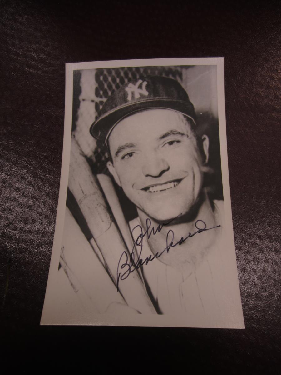 JOHN BLANCHARD SIGNED B/W POSTCARD COA