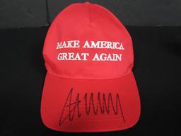 PRESIDENT DONALD TRUMP SIGNED MAGA HAT COA