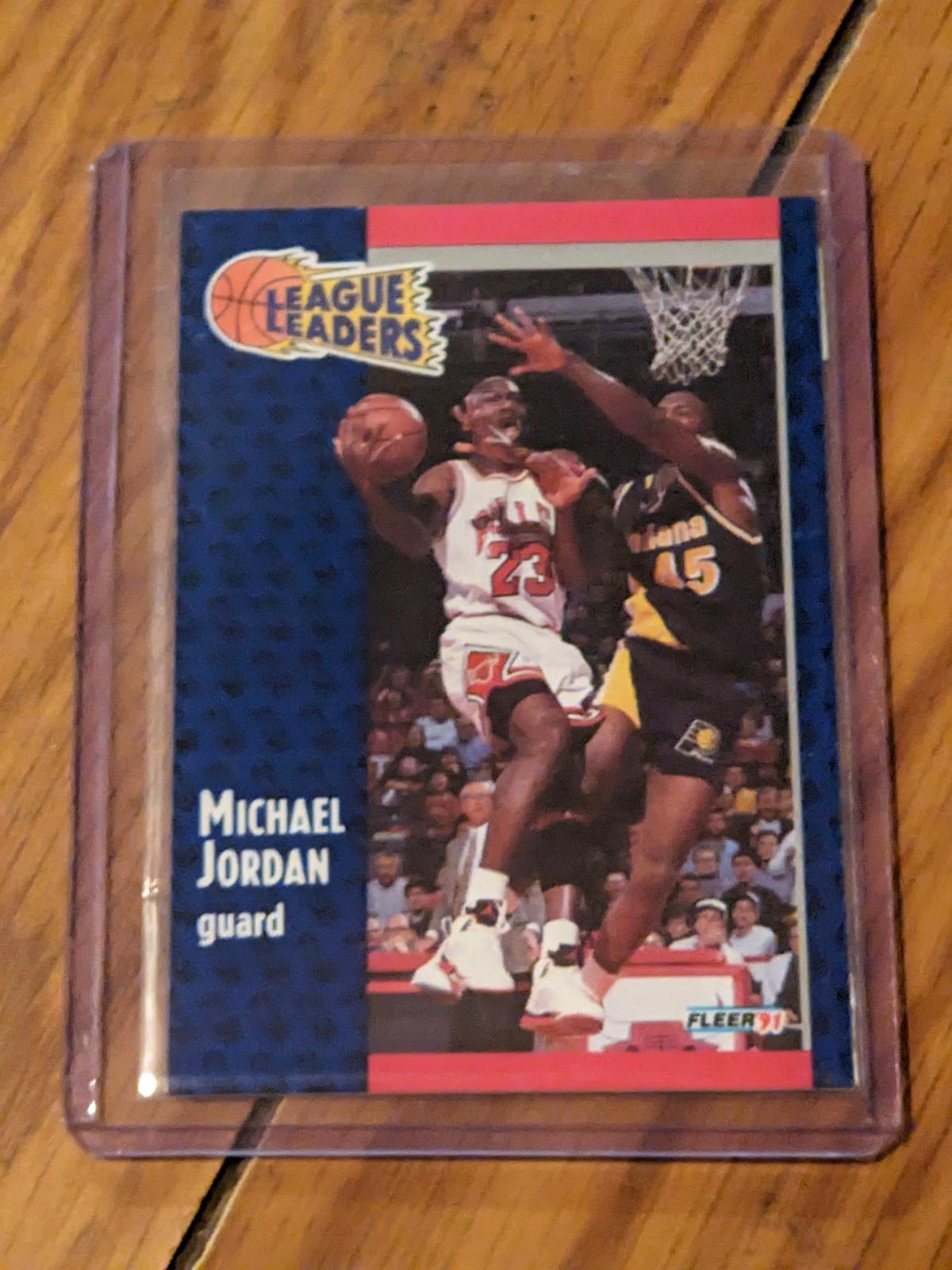 1991-92 FLEER LEAGUE LEADERS MICHAEL JORDAN #220