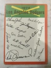 1974 Topps Los Angeles Dodgers Checklist