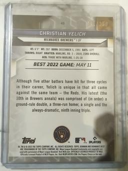 2023 Bowman Best Purple Refractor Christian Yelich #43 /250