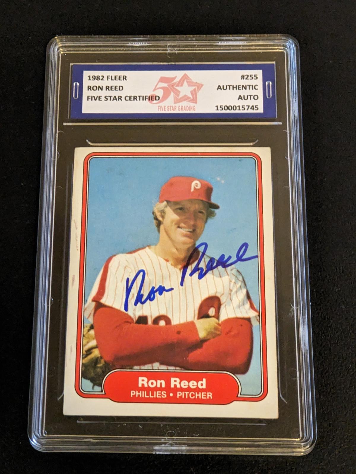 Ron Reed 1982 Fleer auto Authenticated by Fivestar Grading