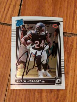 Khalil Herbert autographed card w/coa Rated Rookie