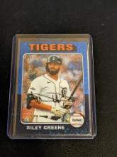 2024 Topps Heritage #381 RILEY GREENE BLUE SPARKLE CHROME DETROIT TIGERS SP