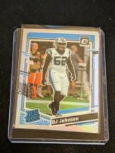 2023 Donruss Optic #214 DJ Johnson Silver Holo Prizm Rated Rookie Panthers