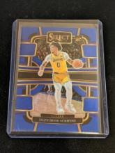 2023 Panini Select #99 Jalen Hood-Schifino Blue Prizm RC Concourse Lakers