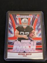 Michael Mayer 2023 Rookies & Stars RC Rookie Rush #RR-13 Raiders Red Parallel