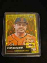 165/250 SP 2022 MLB TOPPS CHROME PLATINUM EVAN LONGORIA GOLD RAYWAVE