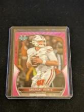 2022 Bowman U Chrome Graham Mertz Pink Refractor #17 Wisconsin Badgers