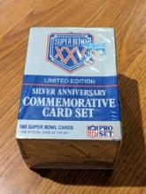 PRO SET SUPER BOWL XXV Limited Edition Silver Anniversary Commemorative Card Set - sealed