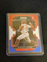 2022 Panini Prizm Red White Blue Rookie RC #88 Hunter Greene Cincinnati Reds