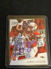 Lamar Jackson RC autographed card w/coa